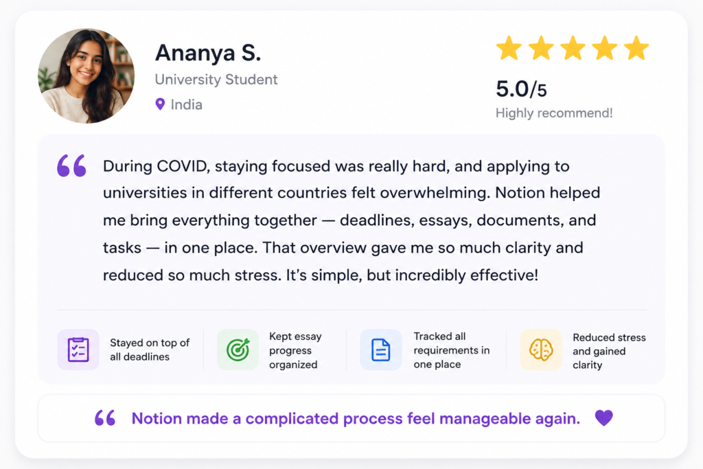 Detailed Notion student assessment with feedback